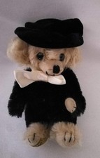 Merrythought 6" Cheeky Bear, Black Hat & Cream Dickie bow Ltd Edition Boxed.