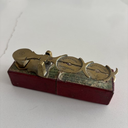 Antique brass sovereign - brass, coin