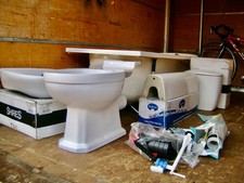 Bathroom Suite, Bath, Basin, Toilet Bowl and Cistern, New Unused ex shop display
