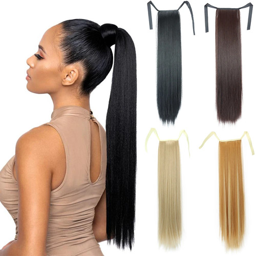 Clip ribbon ponytail - ribbon, long