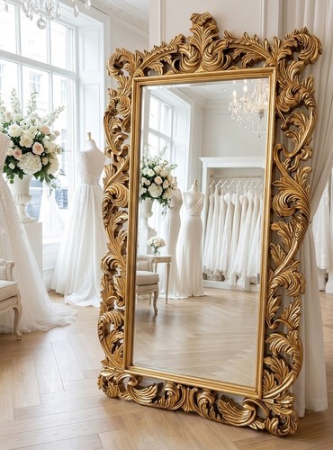 Huge antique gold mirror - antique,