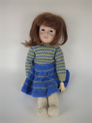 Porcelain bisque head doll - porcelain,