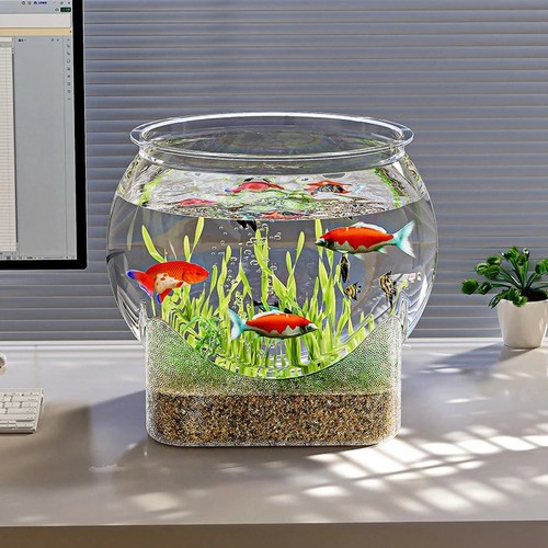 Transparent round fish bowl - transparent,