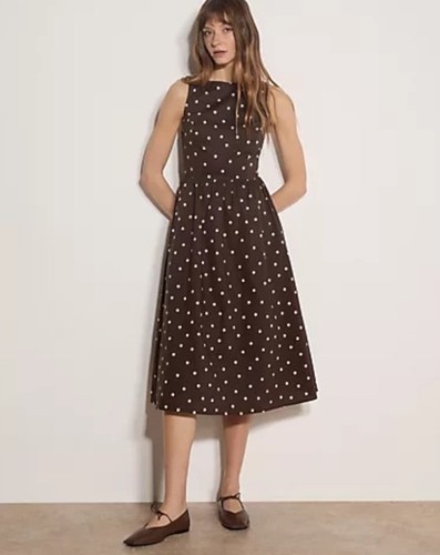 Apricot polka dot fit flare - apricot,