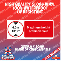 2X VEHICLE HEIGHT STICKER