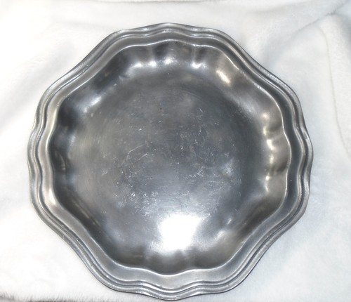 Antique pewter serving plate - pewter, c