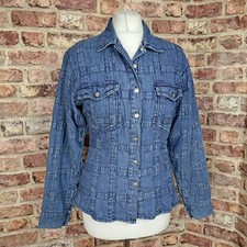 Y2K Shacket Topshop Denim Shirt Womens UK 10 Mid Blue Woven 100% Cotton