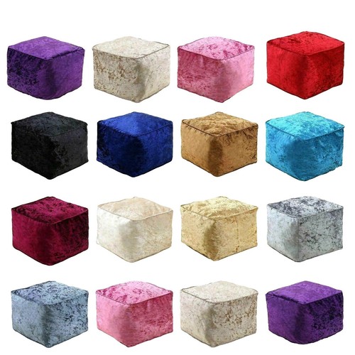 Crushed velvet bean bag cube - velvet,