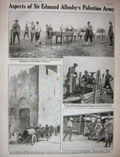 Antique Old Print Ww1 1918 Merchant Ship Furnace Turkish Prisoner Allenby
