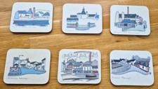 Rare Set 6 Alastair Buchanan Scottish Whisky Distillery Coasters Bowmore Oban