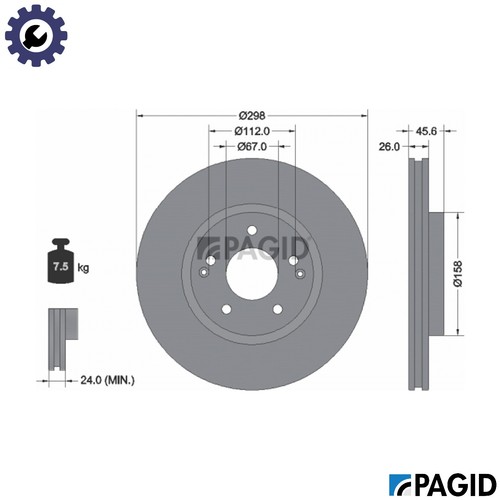 Brake disc 56229nc for kg - 56229nc,