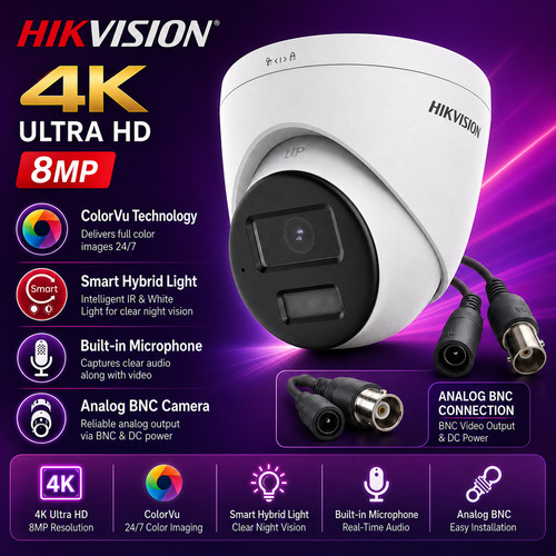 Hikvision 8mp audio cctv - 8mp,