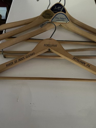 Vintage wooden suit hangers - suit, hangers/
