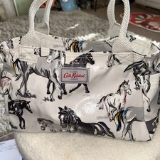 Cath Kidston PVC Mini Day Bag Wild Horses Design Stone with Shoulder Strap Tags