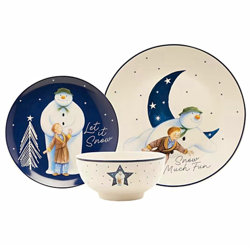 Ceramic christmas snowman - christmas, 3pc
