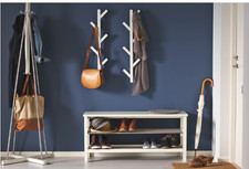 IKEA TJUSIG Wall  Door Coat Rack with Hooks Off White 31 inch  Solid Wood 1