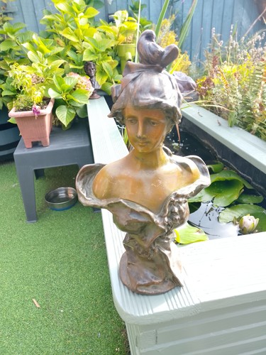 Art nouveau spelter female - ,
