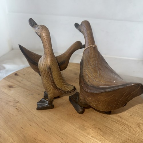 Vintage large wooden ducks - wooden, set
