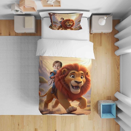 Kids lion fun cot - cot, blanket