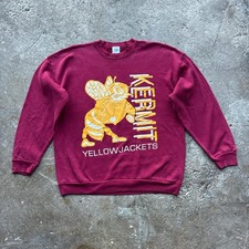 Burgundy sweatshirt with ‘Kermit Yellowjackets’ print
