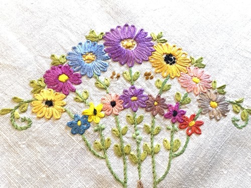 Vintage hand embroidered white - hand,