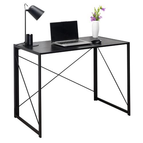 Black folding computer desk - computer,