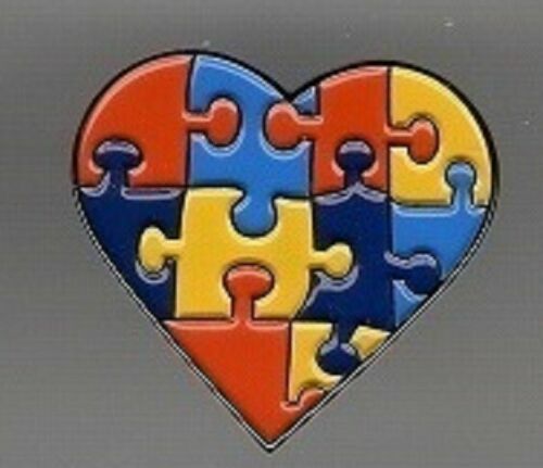 Autism pin badge jigsaw heart - autism,