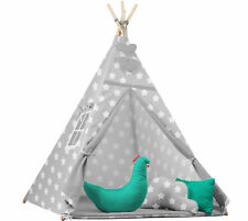 Small Teepee Wigwam Indoor Outdoor Kids Cotton Playhouse Tent Gingerbread Hut