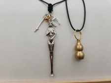 Men's Snuff Mini Spoon Hidden Secret Stash Vial Pill Box Necklace Scoop Vintage