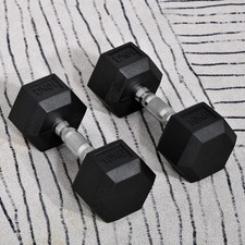 HOMCOM Hexagonal Dumbbells Kit Weight Lifting Exercise for Home Fitness 2x10kg