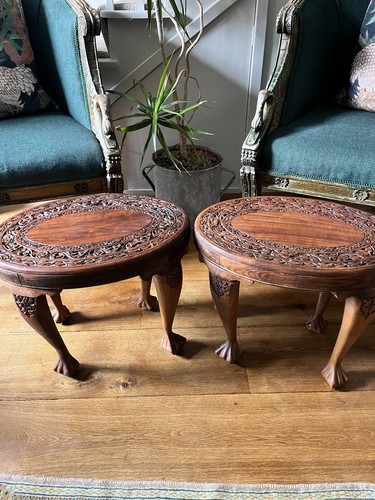 Pair rosewood antique hand - rosewood,