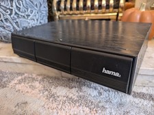 Vintage Black Ash Wood 3-Drawer Cassette Tape Storage Box Case Holds 36 Tapes