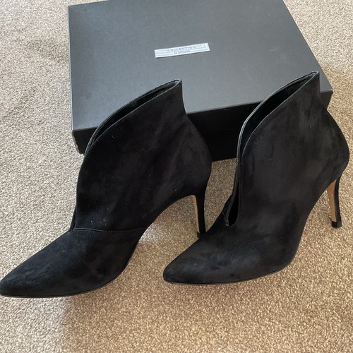 John lewis black - suede, heeled