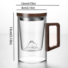 500ml Glass Cup Wooden Handle