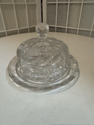 Vintage cut crystal cheese - , or