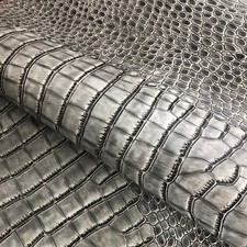 Grey Embossed Crocodile Skin