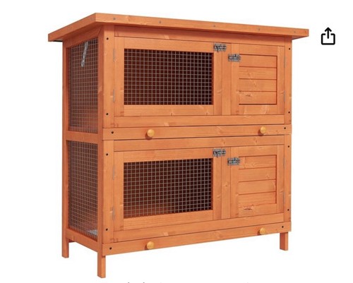 Pawhut rabbit hutch guinea - rabbit,