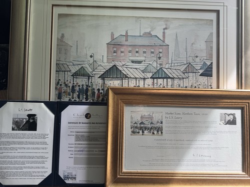 Lowry market scene - l.s.,