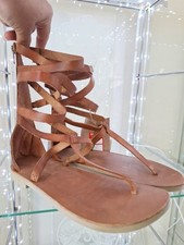 Sold Out Free People Tan Leather Gladiator Sandals Size 6