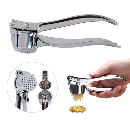 Stainless steel garlic press - steel,