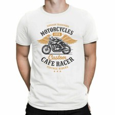 Cafe Racer Mens Kids T shirt Custom Biker Motorcycle Riders Enthusiast  Top Xmas