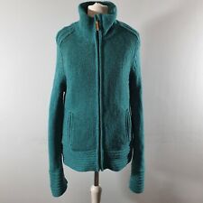 FAT FACE Lambswool Cardigan Fleece Lined Zip Up Warm Outdoor Pockets Size 10