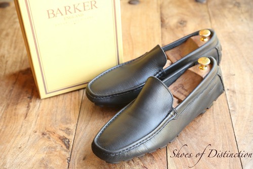 Barker black leather driving - black,
