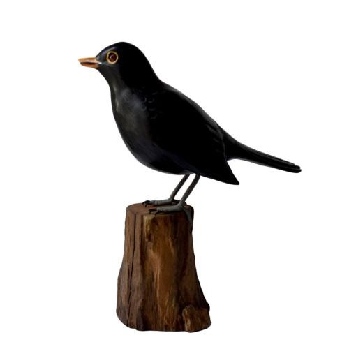 Blackbird tree trunk hand - on, trunk,