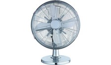 Challenge 12 Inch Oscillating Desk Fan - Chrome - 1 Year Guarantee