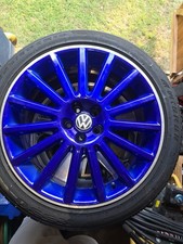 18” R32 Genuine MK4 Golf Wheels In Redbull Blue 5x100 PCD