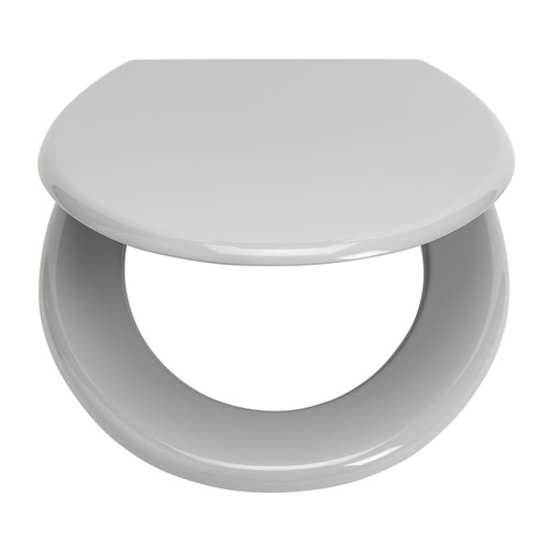 Gloss grey toilet seat moulded - grey,