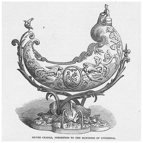 Silver cradle presented - to, the