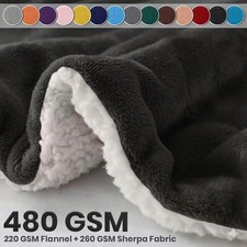 Sherpa flannel fleece blanket - flannel,