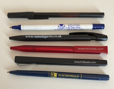 Job Lot Bundle Advertising Promotional Pens x 6 - Hotel
